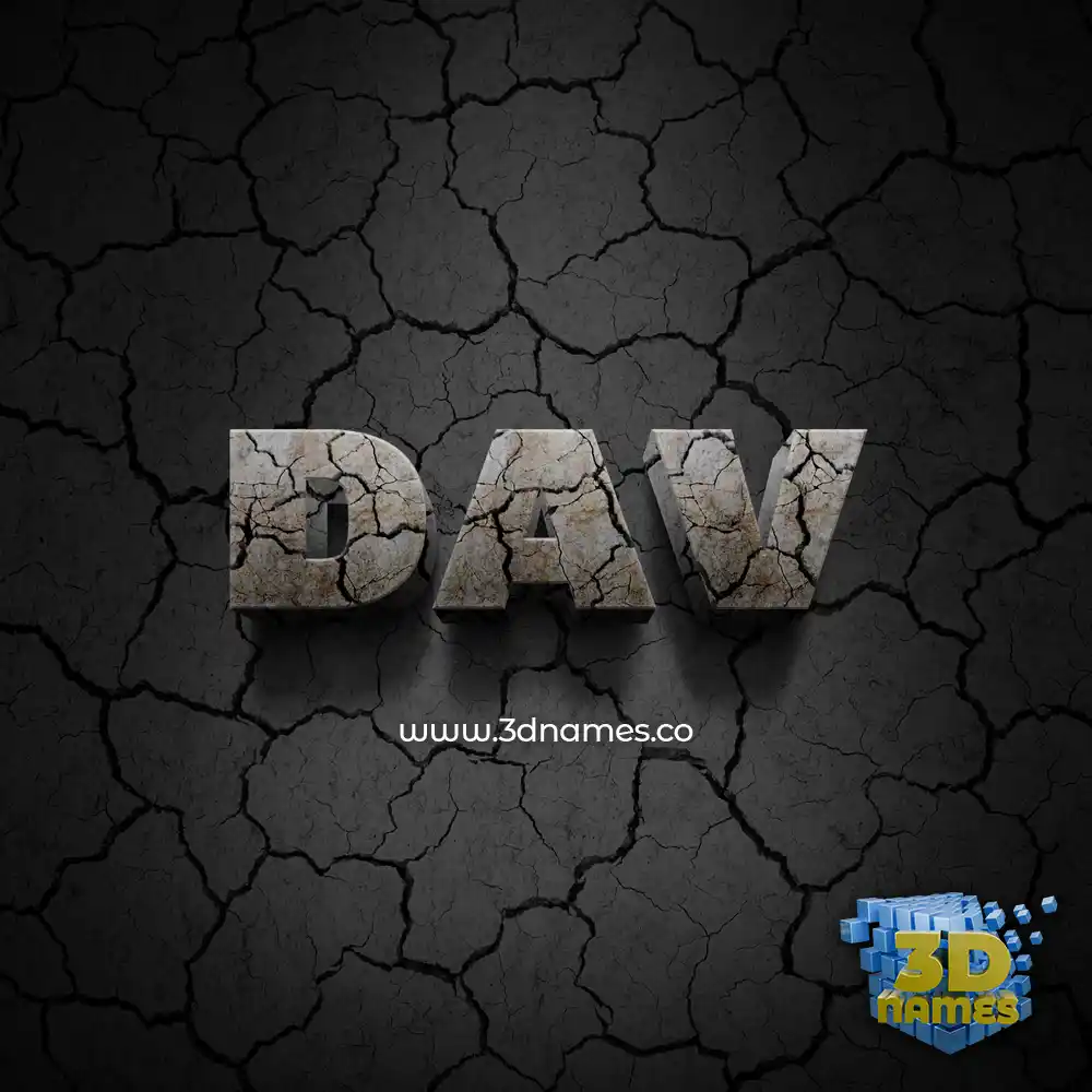 dav in Cracked Stone style - 3D name wallpaper