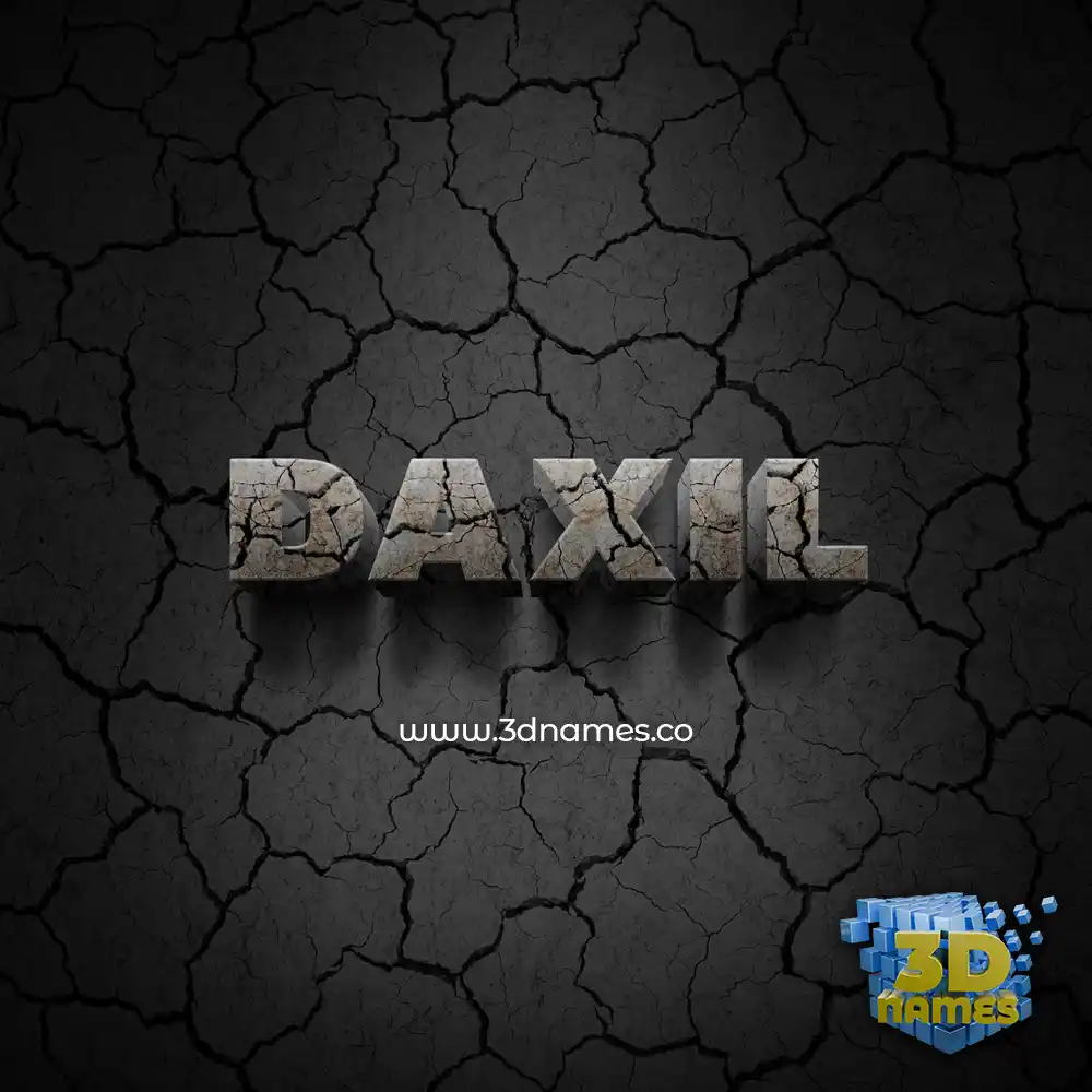 daxil in Cracked Stone style - 3D name wallpaper