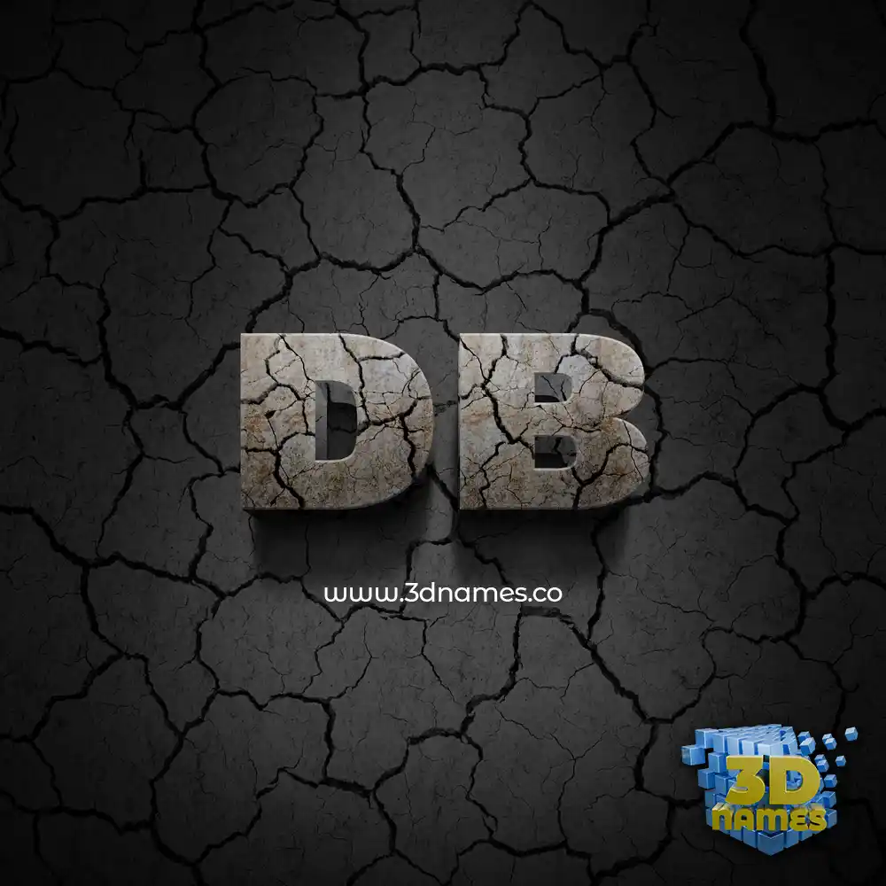 db in Cracked Stone style - 3D name wallpaper