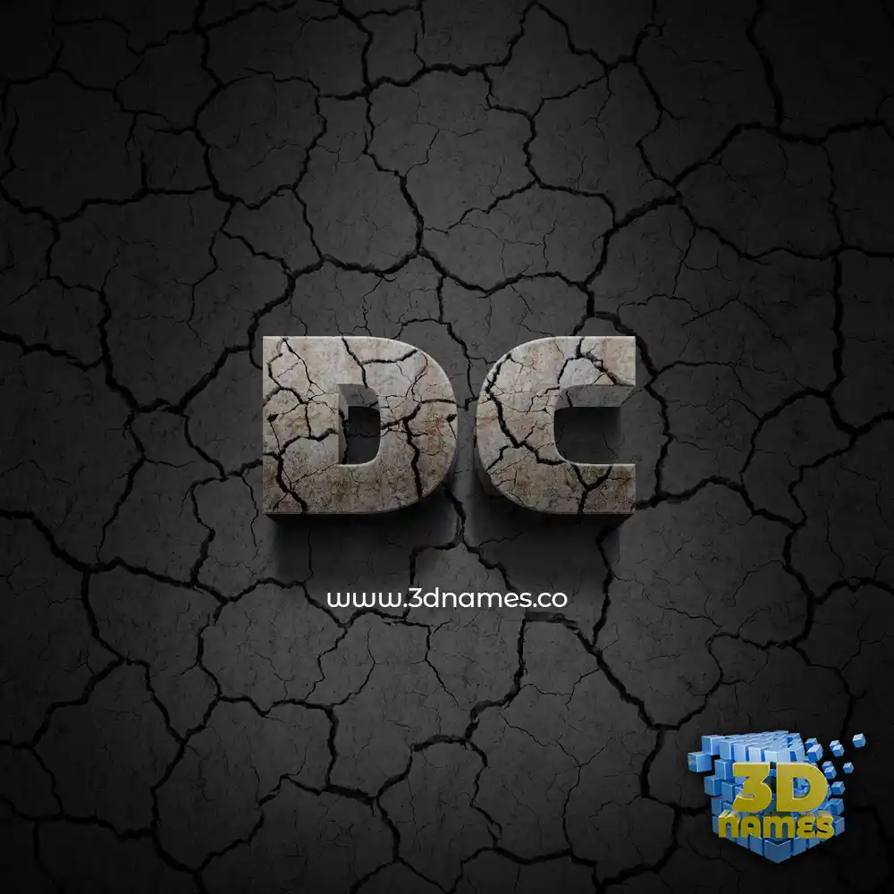 dc in Cracked Stone style - 3D name wallpaper