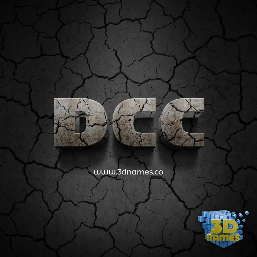 dcc in Cracked Stone style - 3D name wallpaper