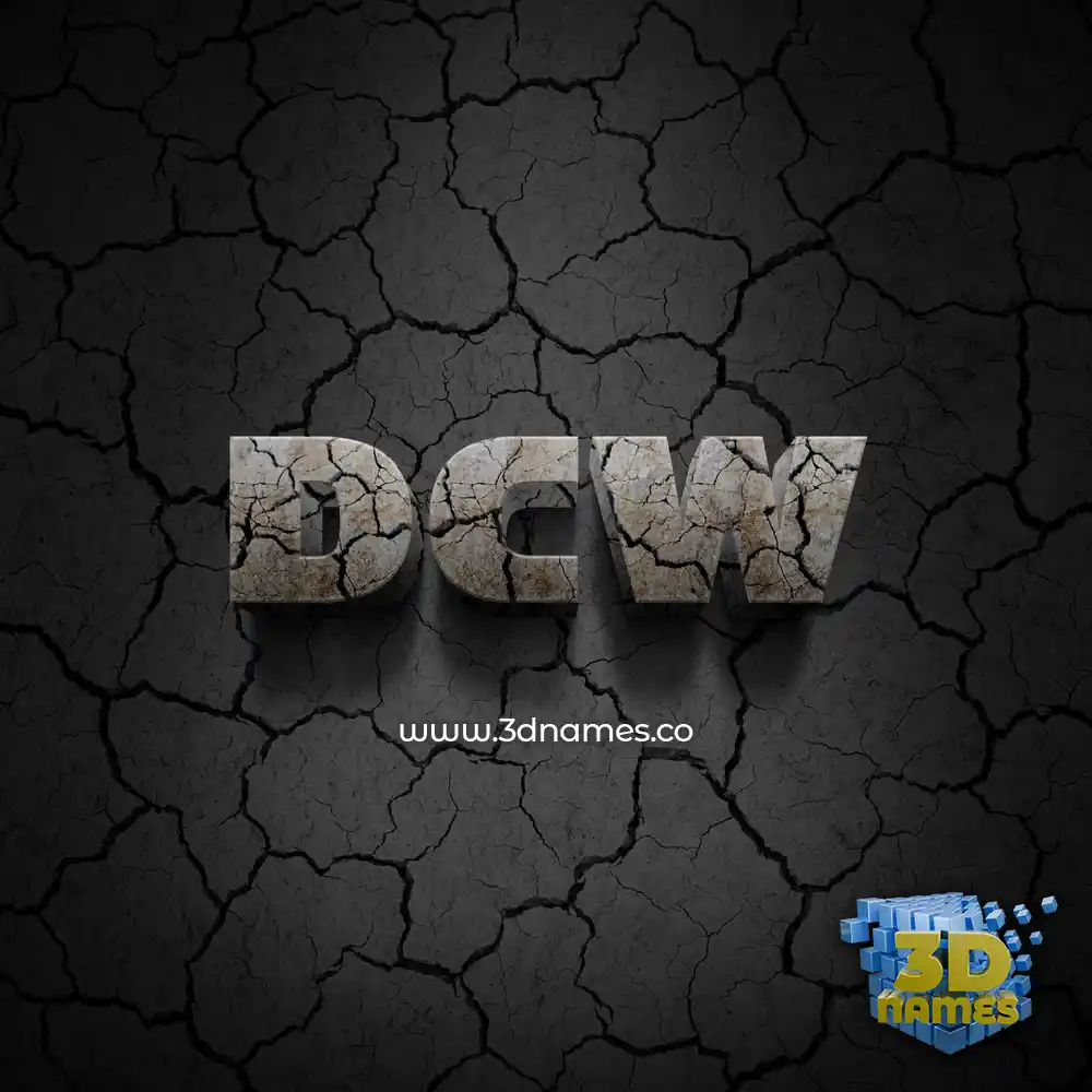 dcw in Cracked Stone style - 3D name wallpaper