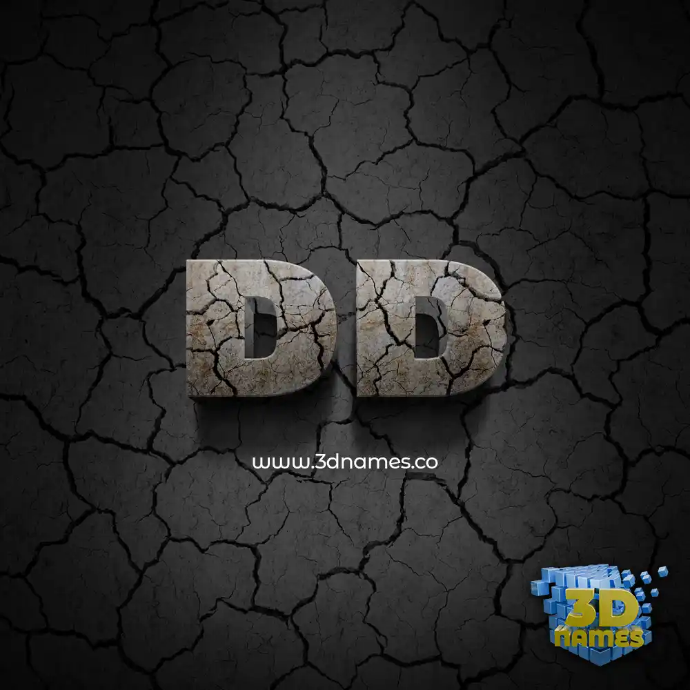 dd in Cracked Stone style - 3D name wallpaper