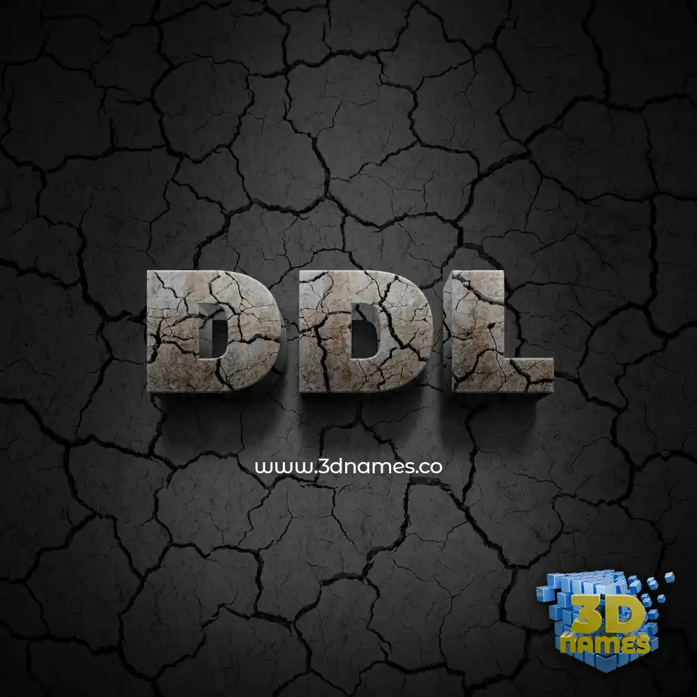 ddl in Cracked Stone style - 3D name wallpaper
