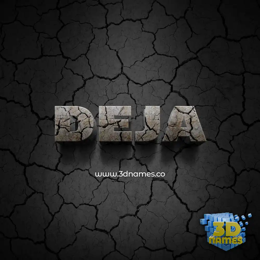 deja in Cracked Stone style - 3D name wallpaper