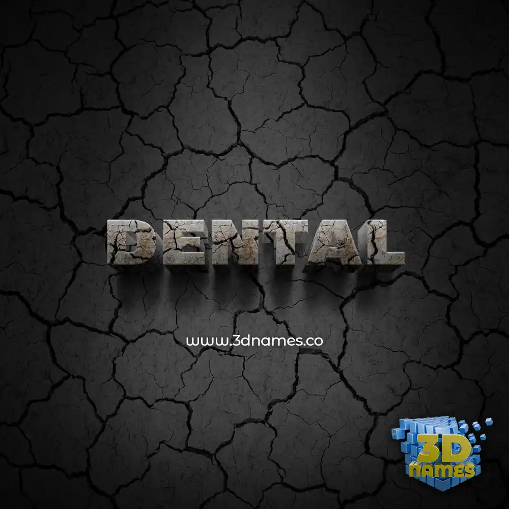dental in Cracked Stone style - 3D name wallpaper