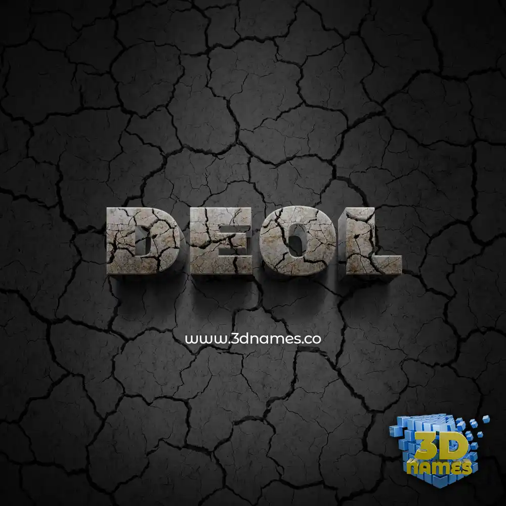 deol in Cracked Stone style - 3D name wallpaper