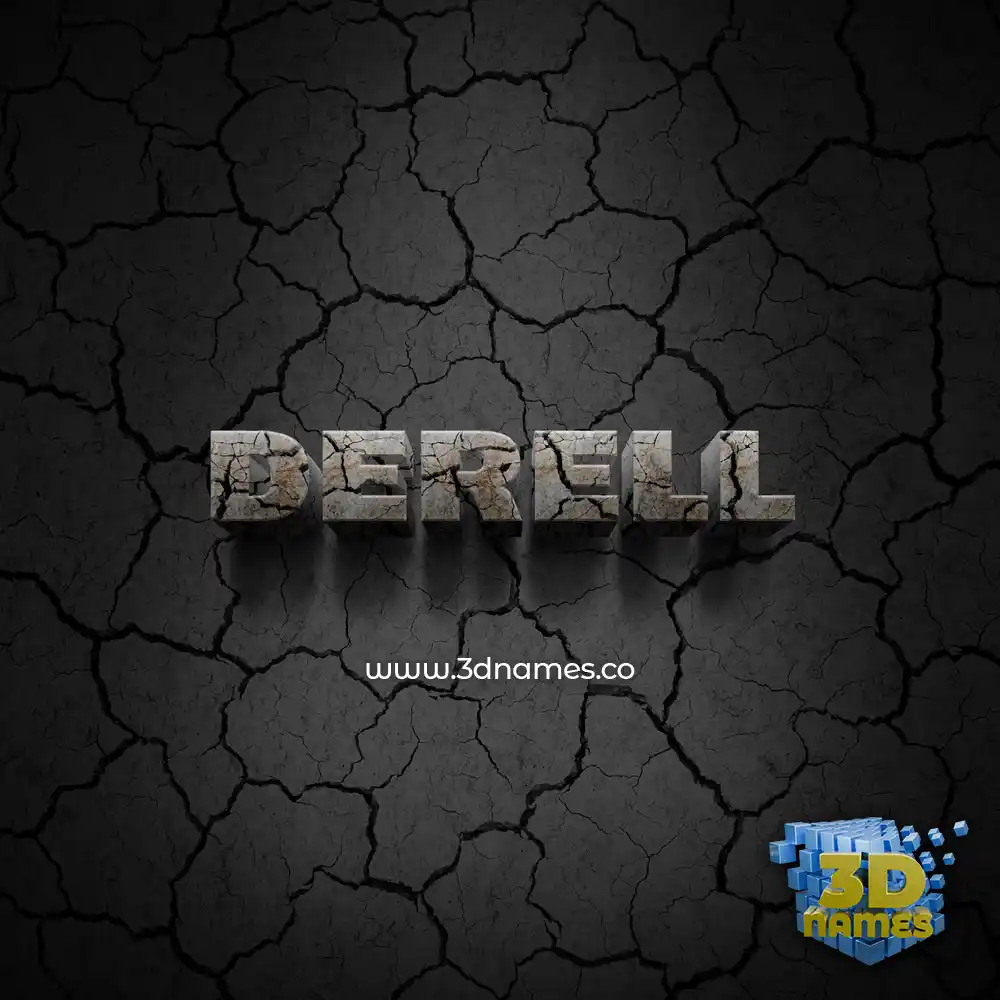 derell in Cracked Stone style - 3D name wallpaper
