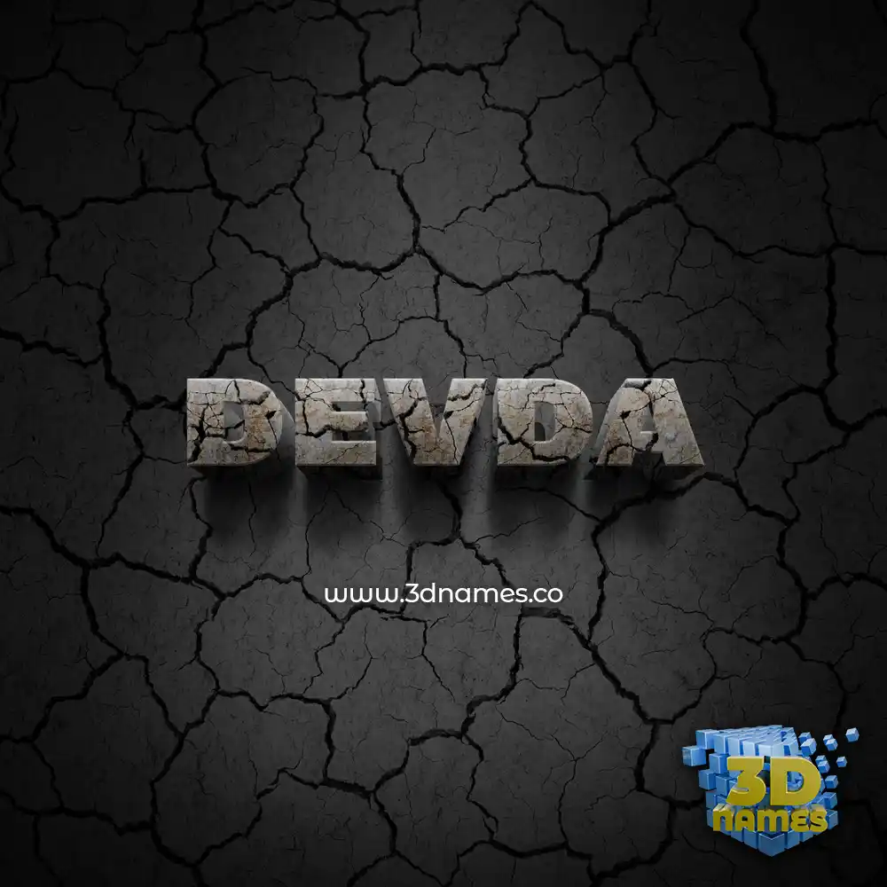 devda in Cracked Stone style - 3D name wallpaper