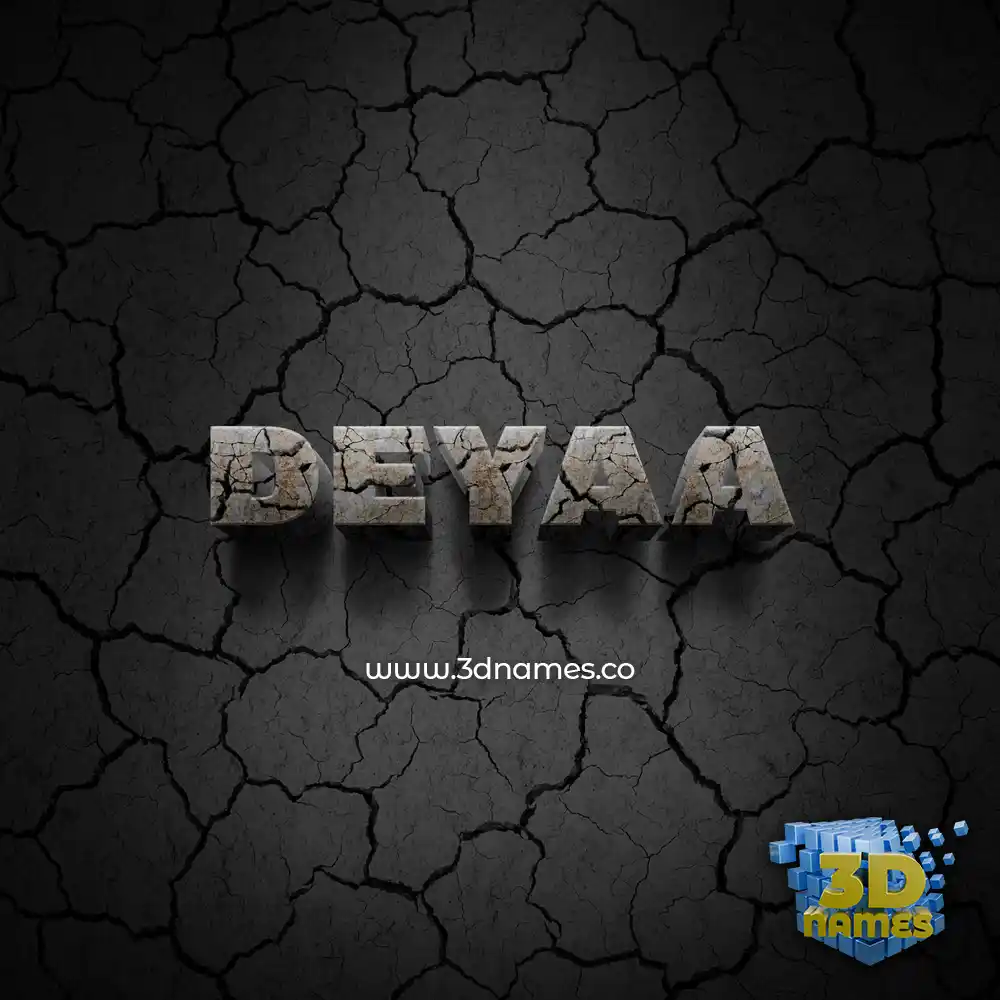 deyaa in Cracked Stone style - 3D name wallpaper