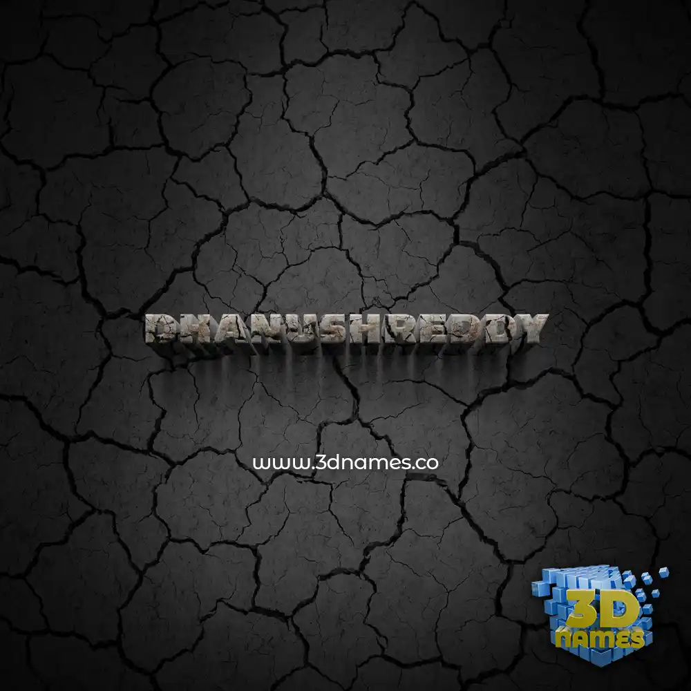 dhanushreddy in Cracked Stone style - 3D name wallpaper