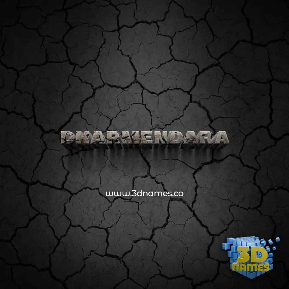 dharmendara in Cracked Stone style - 3D name wallpaper