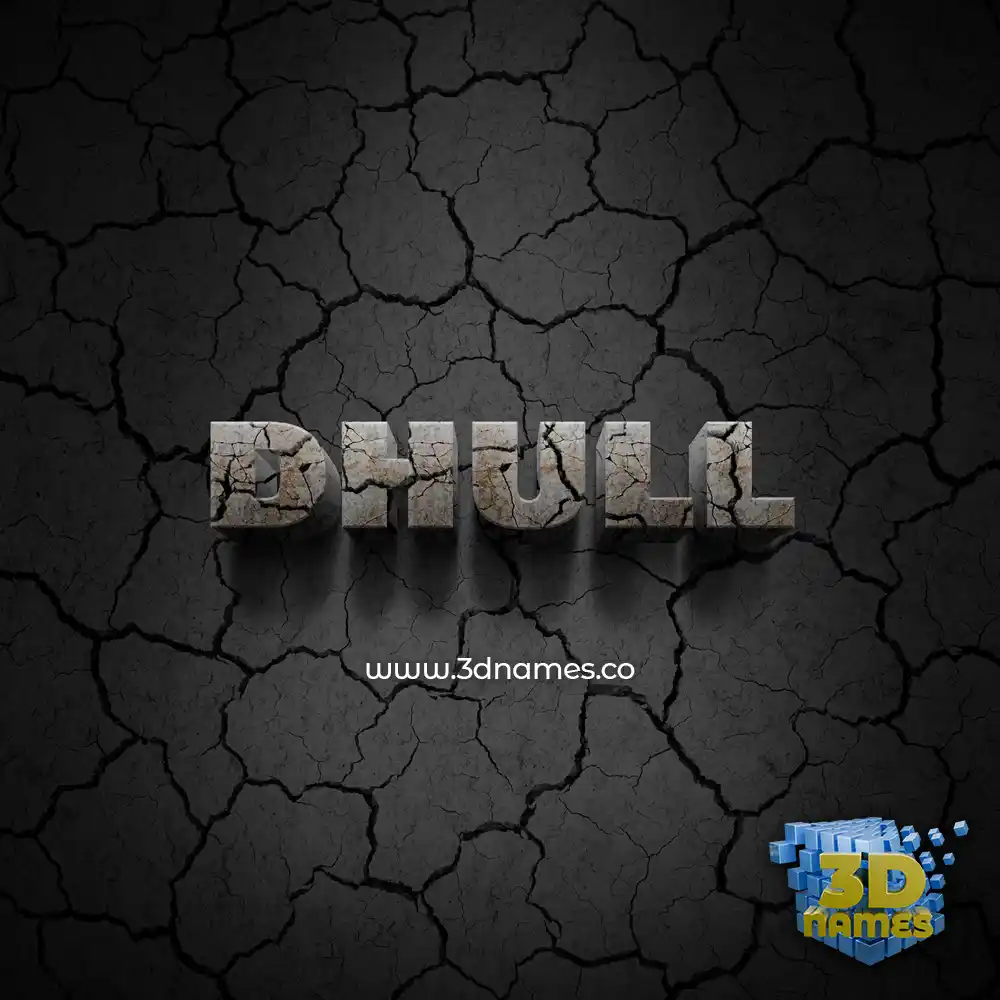 dhull in Cracked Stone style - 3D name wallpaper
