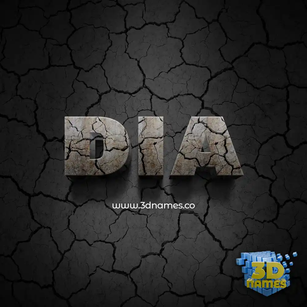 dia in Cracked Stone style - 3D name wallpaper