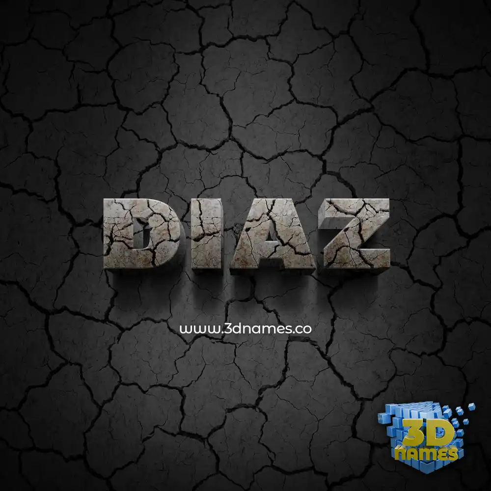 diaz in Cracked Stone style - 3D name wallpaper