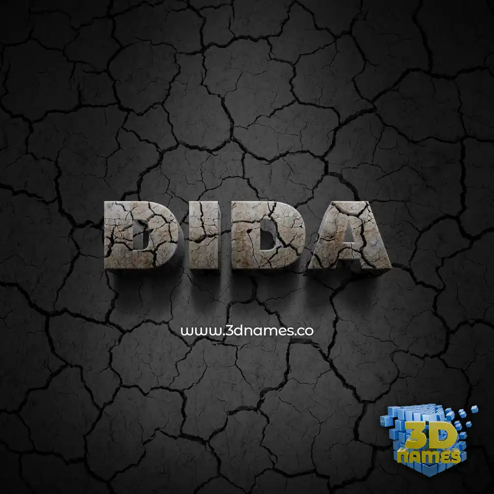 dida in Cracked Stone style - 3D name wallpaper