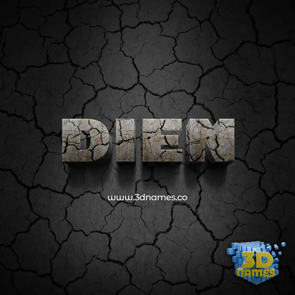 dien in Cracked Stone style - 3D name wallpaper