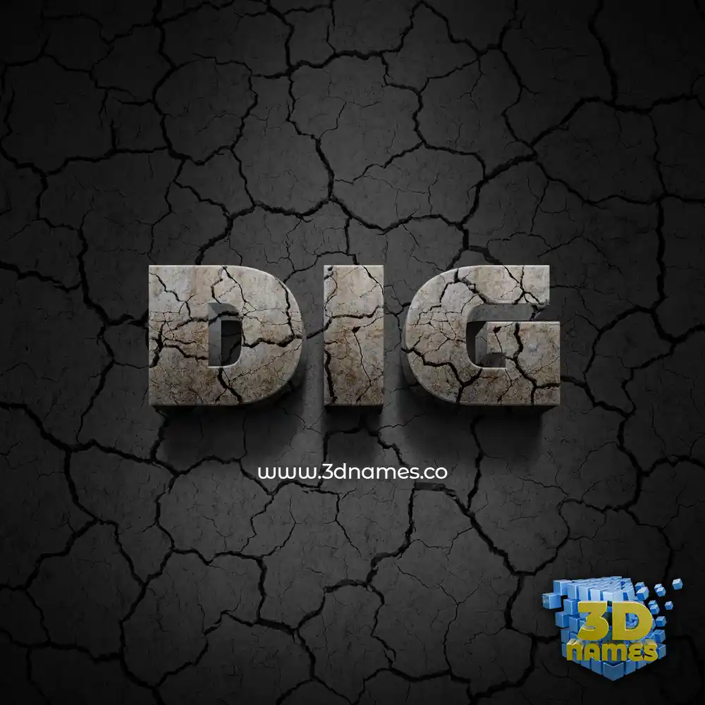 dig in Cracked Stone style - 3D name wallpaper