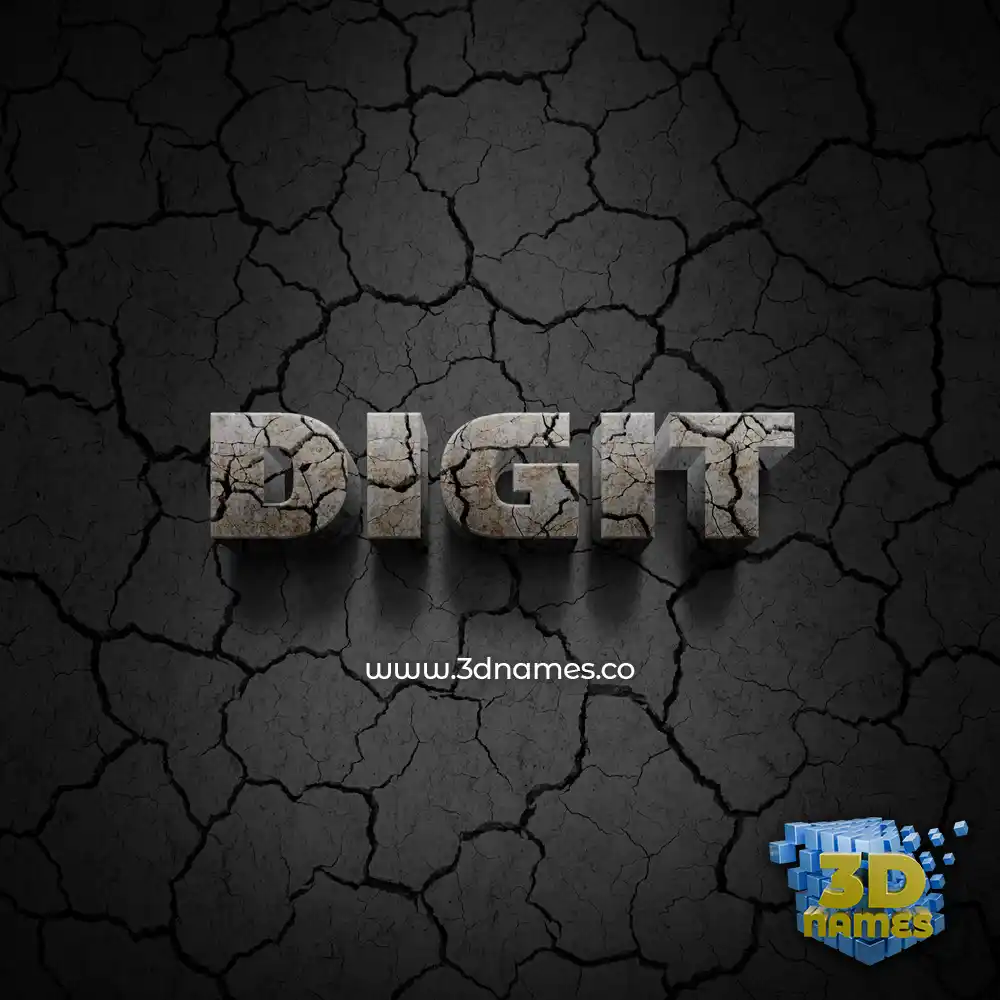 digit in Cracked Stone style - 3D name wallpaper