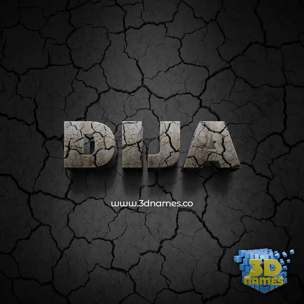 dija in Cracked Stone style - 3D name wallpaper