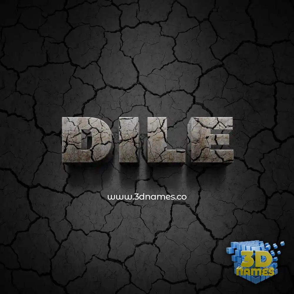 dile in Cracked Stone style - 3D name wallpaper