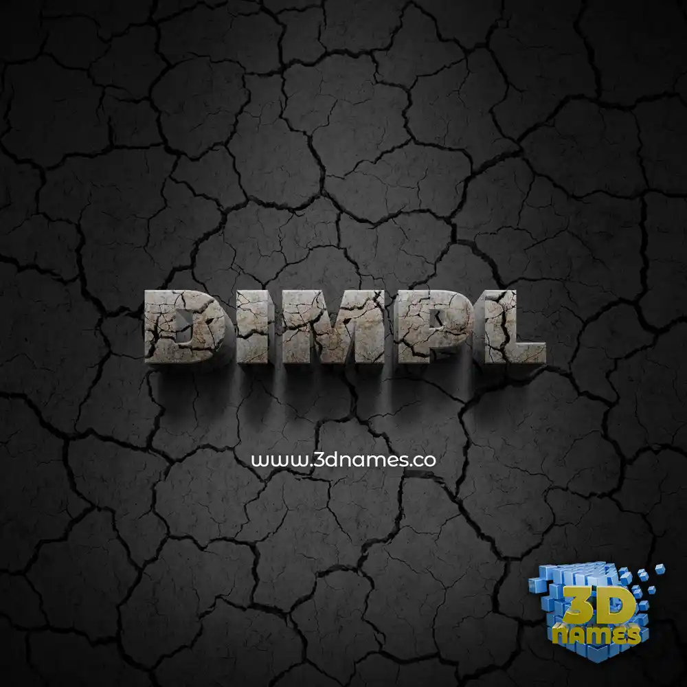 dimpl in Cracked Stone style - 3D name wallpaper