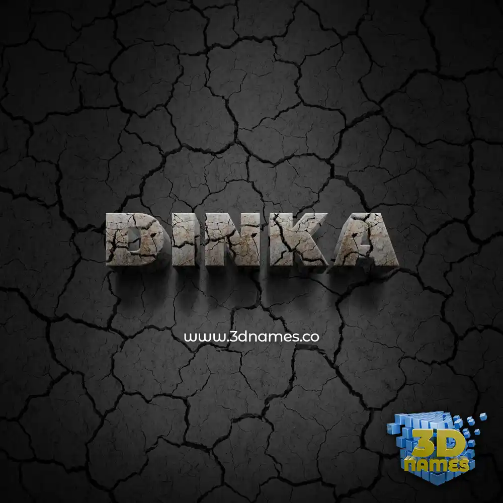 dinka in Cracked Stone style - 3D name wallpaper