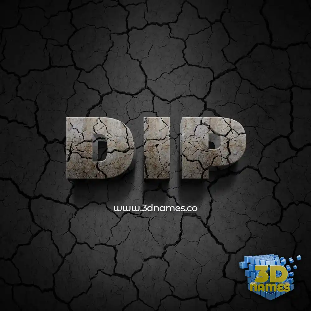 dip in Cracked Stone style - 3D name wallpaper
