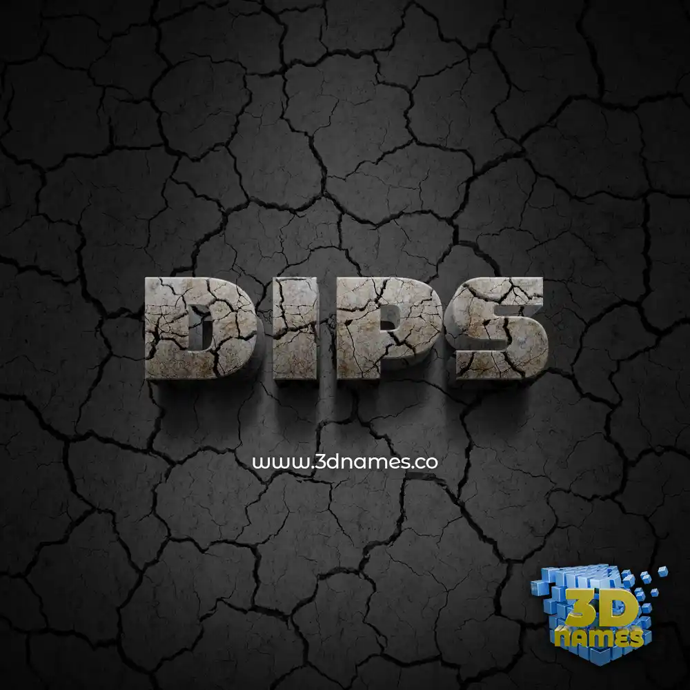 dips in Cracked Stone style - 3D name wallpaper