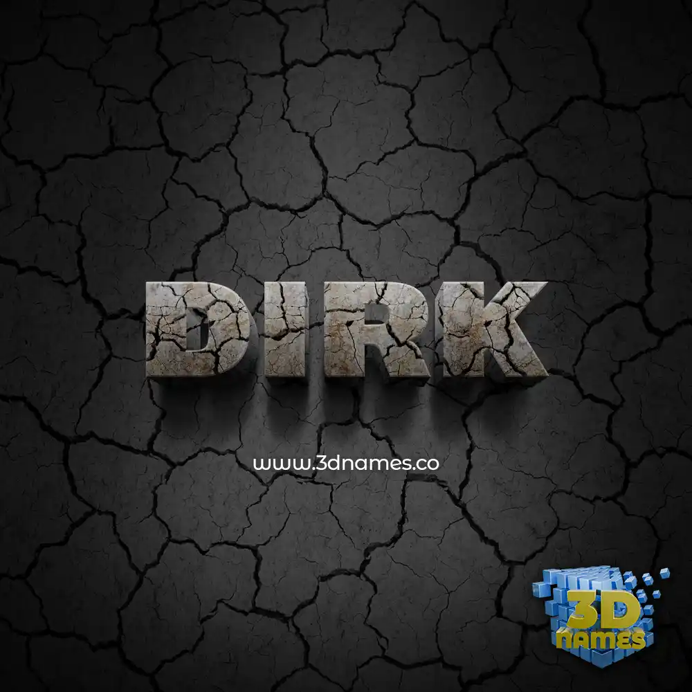 dirk in Cracked Stone style - 3D name wallpaper