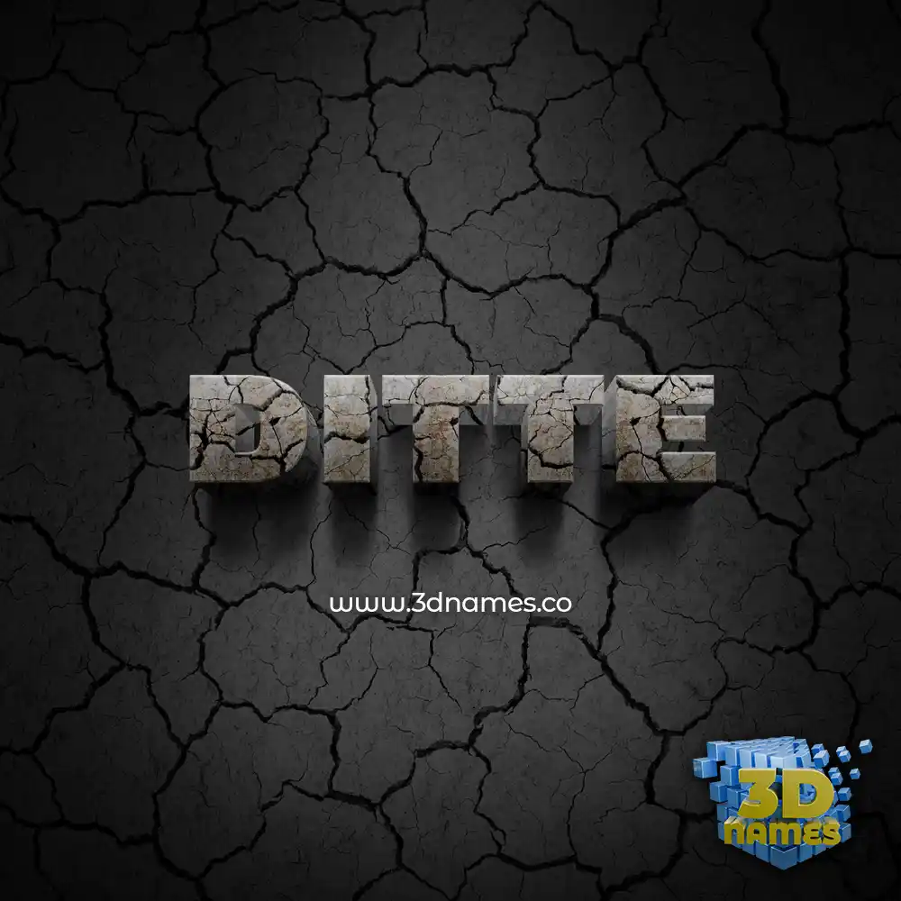 ditte in Cracked Stone style - 3D name wallpaper