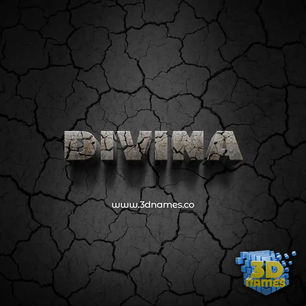 divina in Cracked Stone style - 3D name wallpaper
