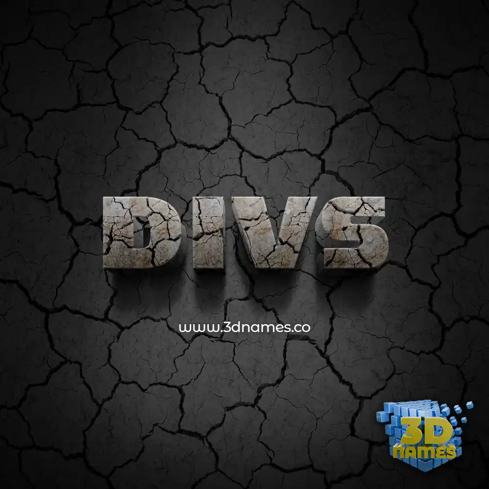 divs in Cracked Stone style - 3D name wallpaper
