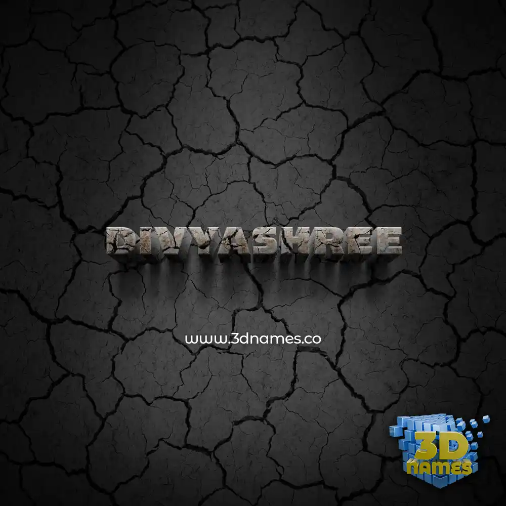 divyashree in Cracked Stone style - 3D name wallpaper