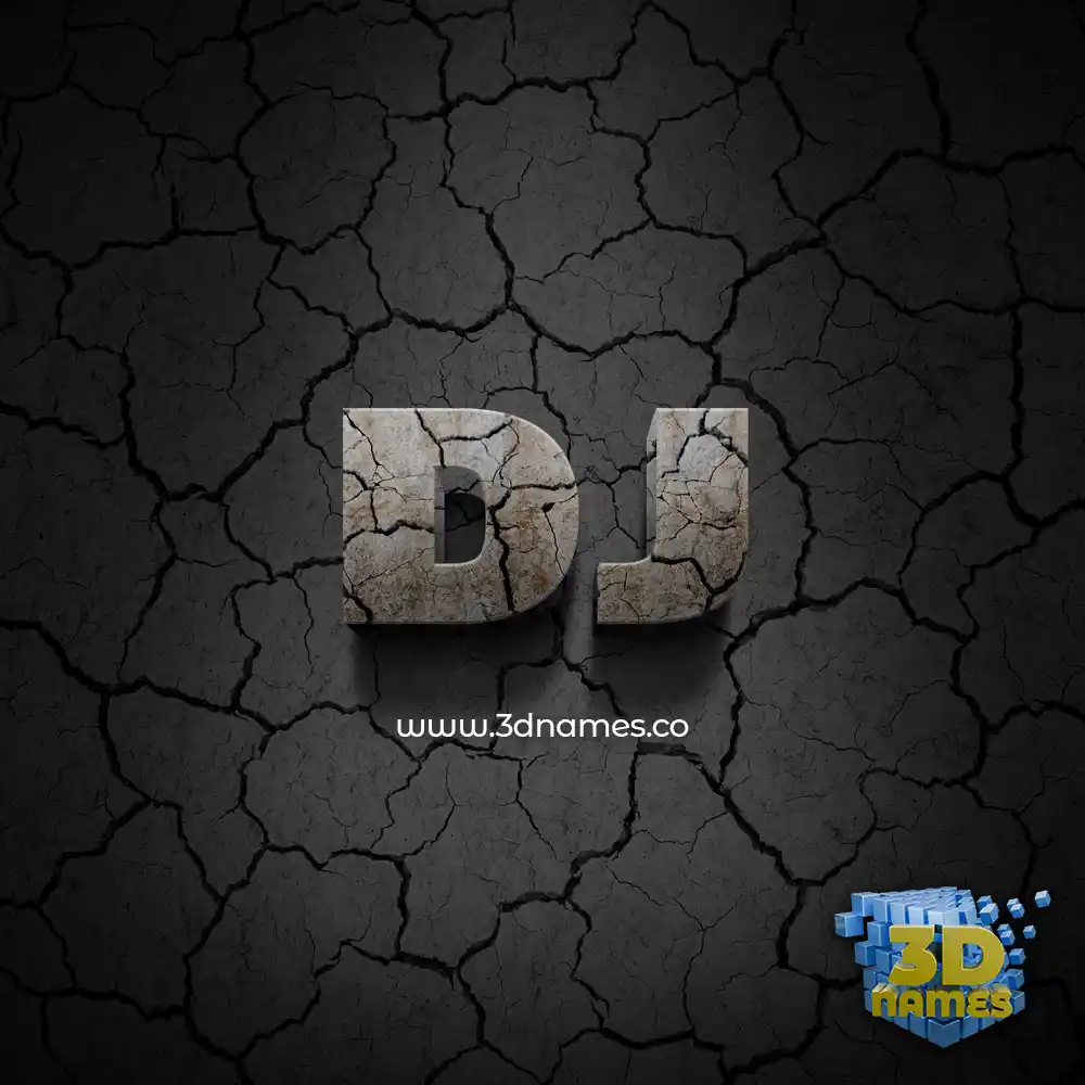 dj in Cracked Stone style - 3D name wallpaper