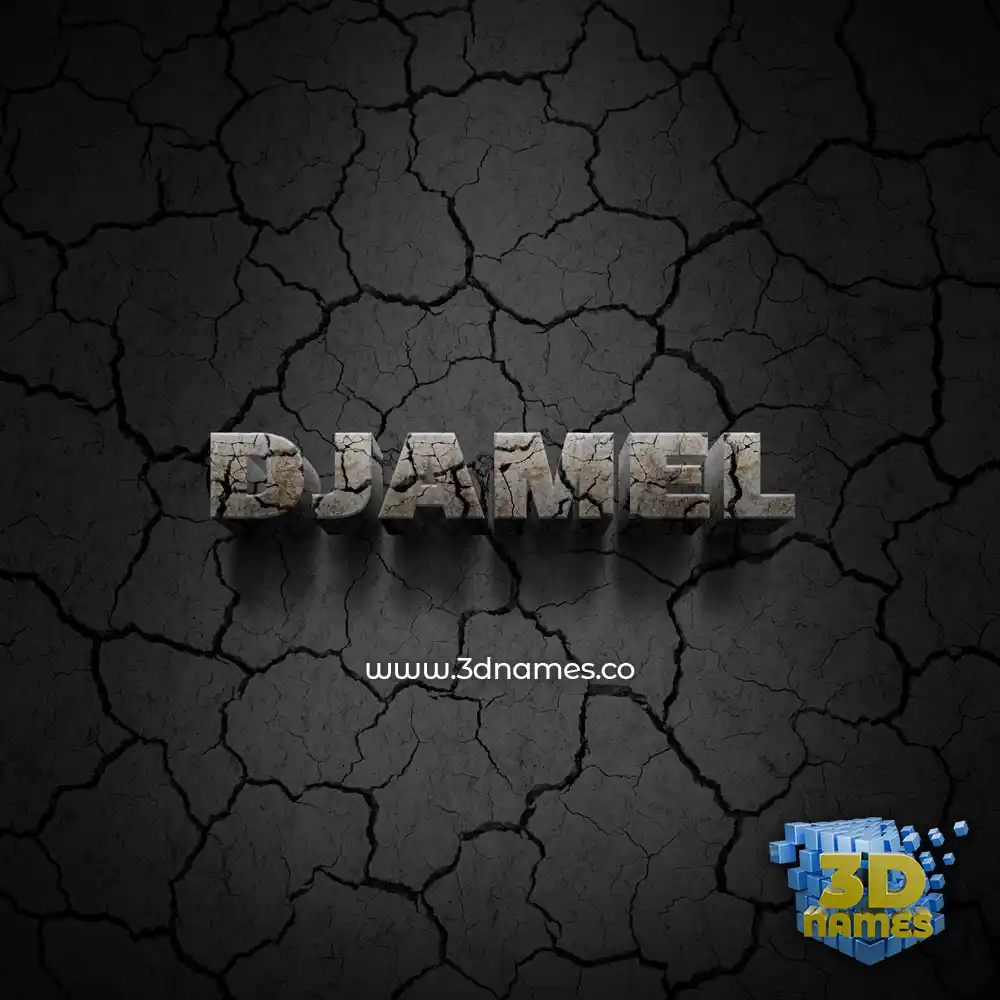djamel in Cracked Stone style - 3D name wallpaper