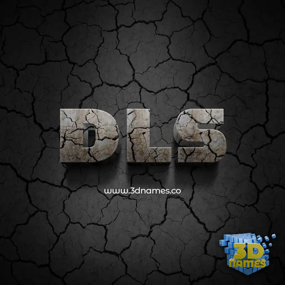 dls in Cracked Stone style - 3D name wallpaper