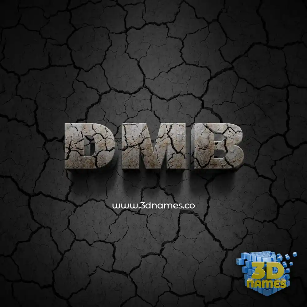 dmb in Cracked Stone style - 3D name wallpaper