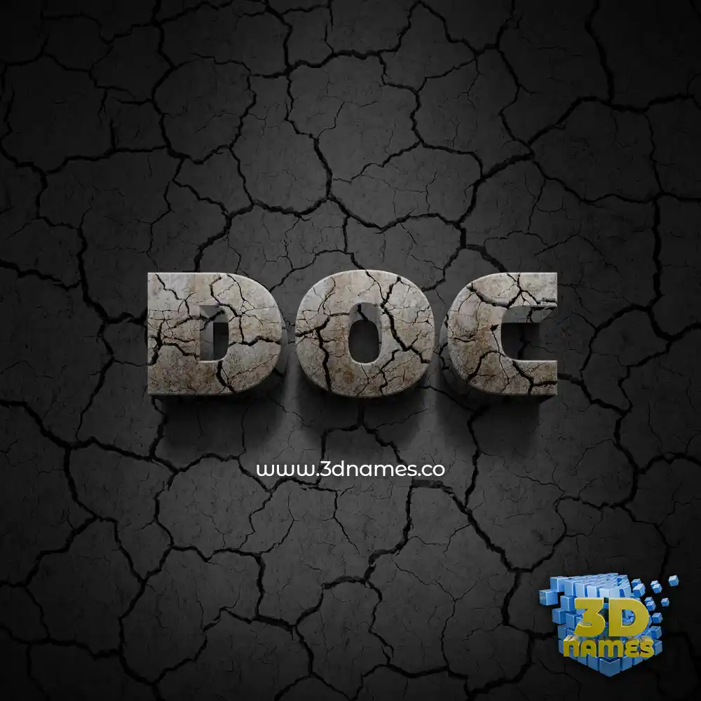 doc in Cracked Stone style - 3D name wallpaper