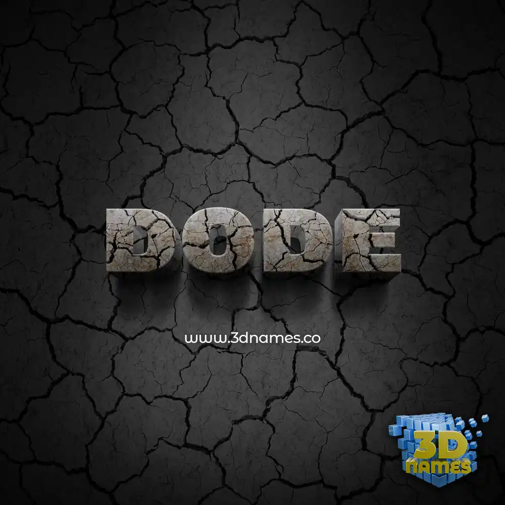dode in Cracked Stone style - 3D name wallpaper
