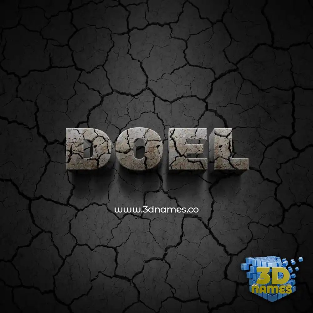 doel in Cracked Stone style - 3D name wallpaper