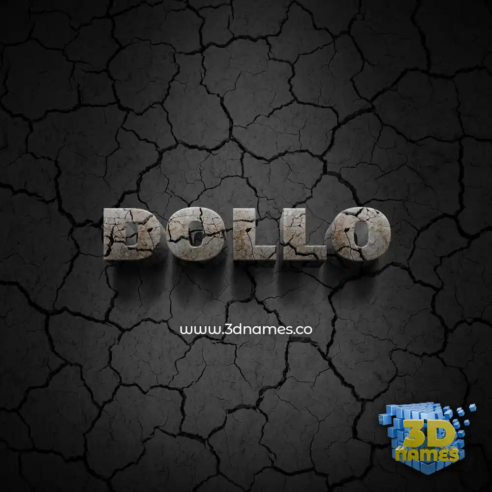 dollo in Cracked Stone style - 3D name wallpaper