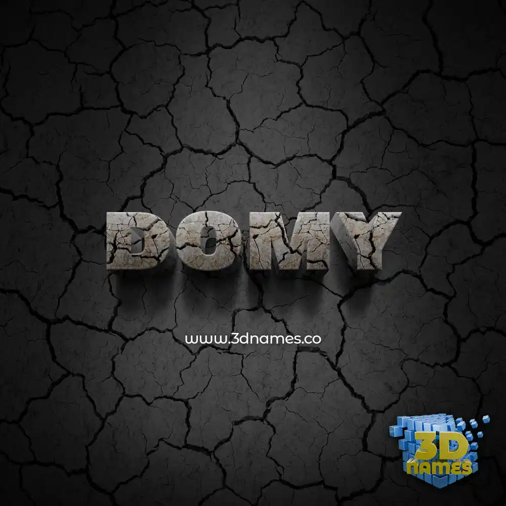 domy in Cracked Stone style - 3D name wallpaper
