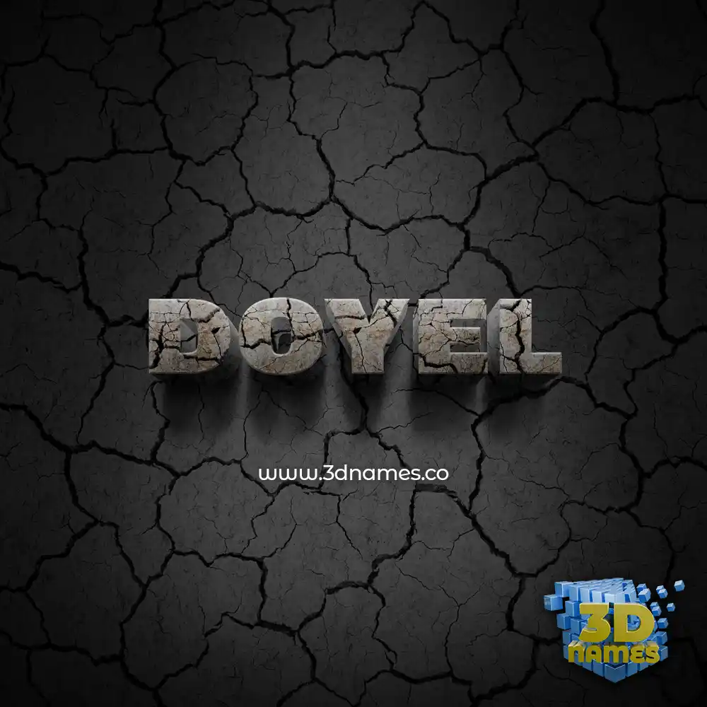 doyel in Cracked Stone style - 3D name wallpaper