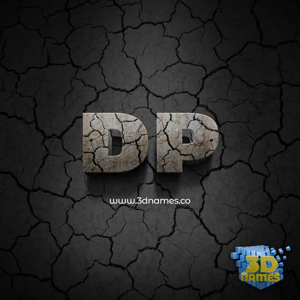 dp in Cracked Stone style - 3D name wallpaper