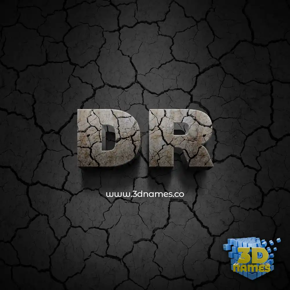 dr in Cracked Stone style - 3D name wallpaper