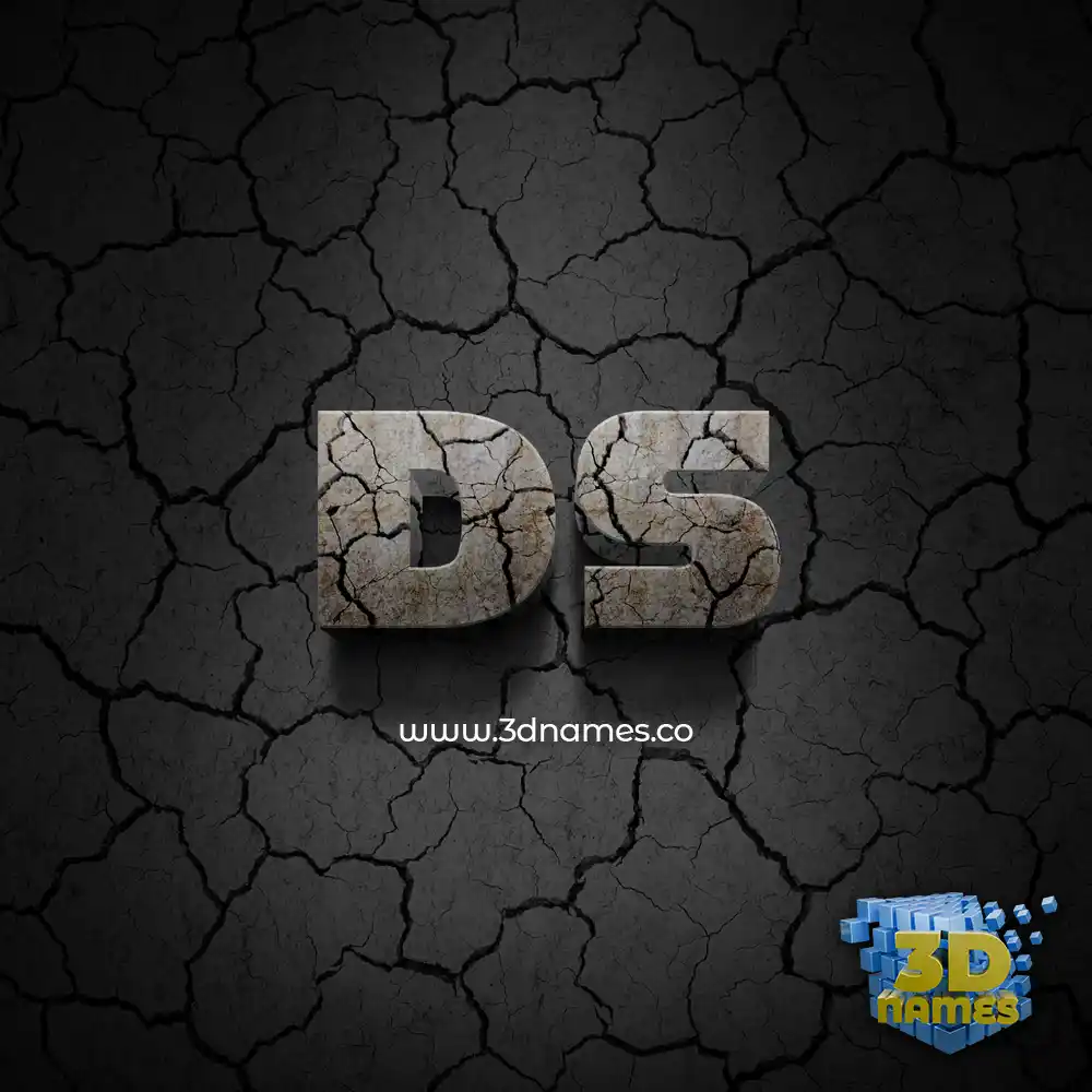 ds in Cracked Stone style - 3D name wallpaper