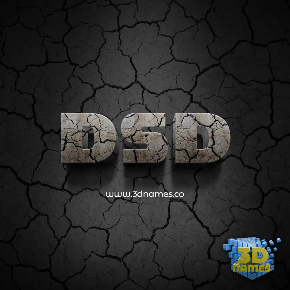 dsd in Cracked Stone style - 3D name wallpaper