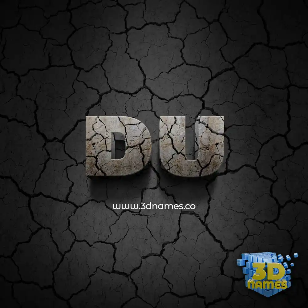 du in Cracked Stone style - 3D name wallpaper