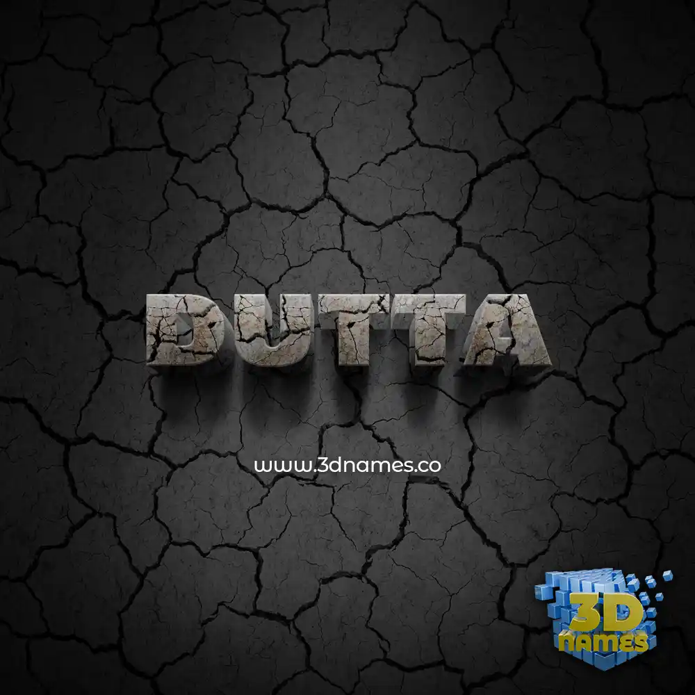 dutta in Cracked Stone style - 3D name wallpaper